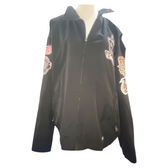 Ooak Dickies Eisenhower black work jacket NHL Los Angeles Kings 2x retro coat - Picture 2 of 6